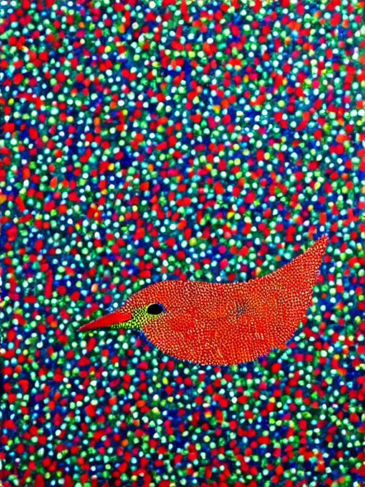 Swallow Yayoi Kusama Style Illustration Bird
