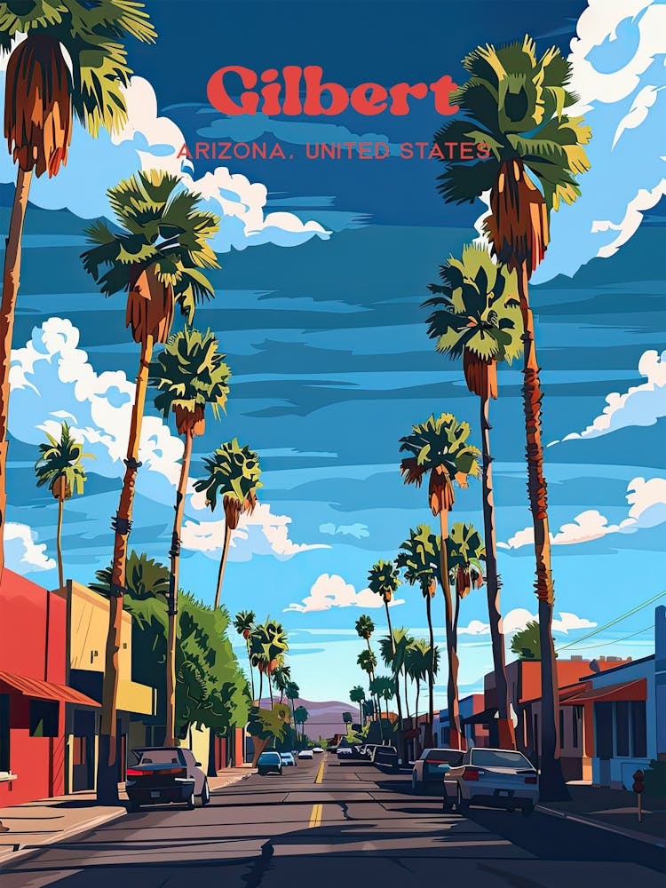 Gilbert Arizona Vibrant Art Illustration