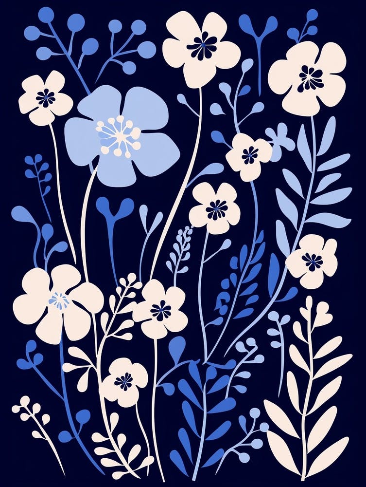 Illustration de Fleur Bleue Gypsophile 2