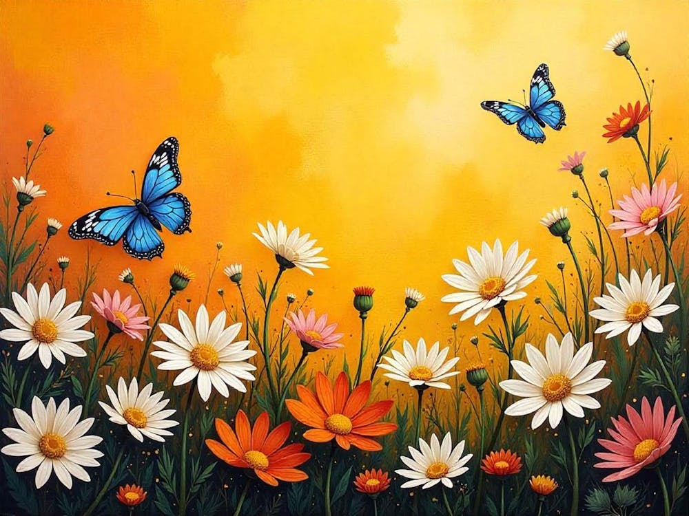 Daisies And Butterflies 1