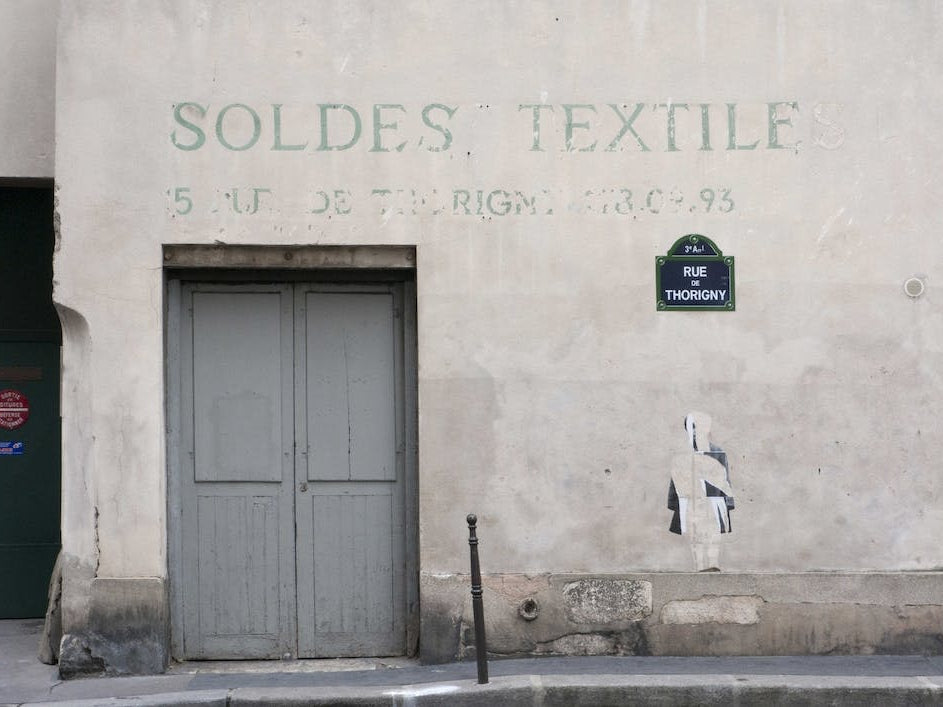 French Wall Sign On Rue De Thorigny Paris