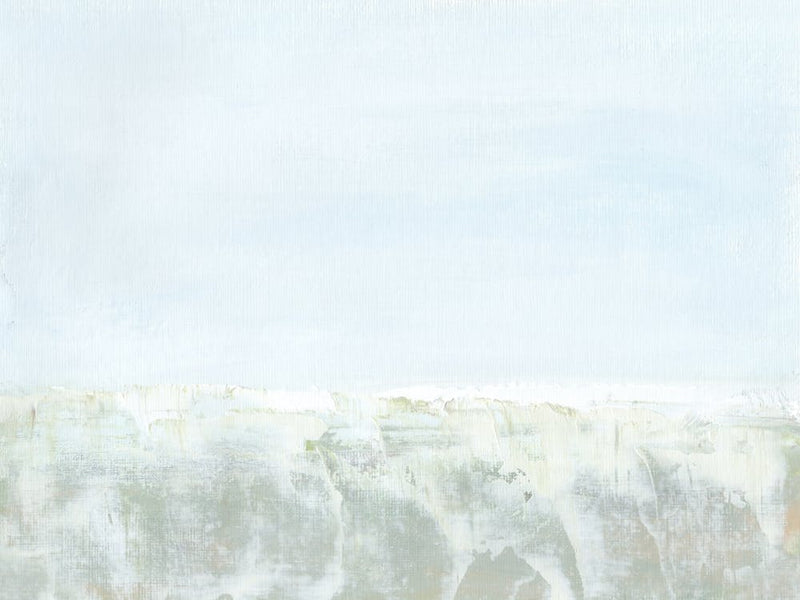 Abstract Coastal Landscape Painting, Ocean Waves Beach Art, Blue Green