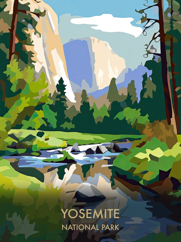 Yosemite National Park Travel Poster Matisse Style 7