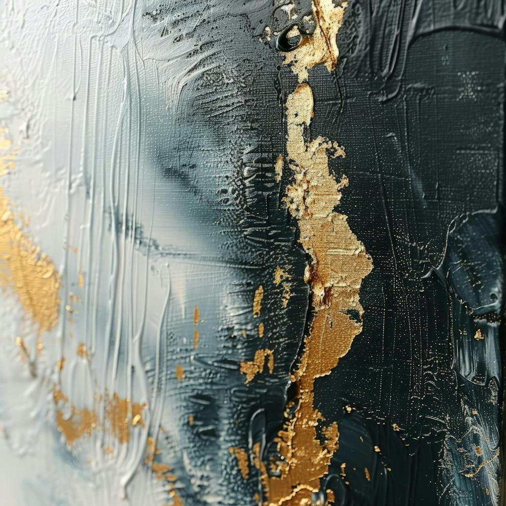 Abstract Gold And Black Painting 11
