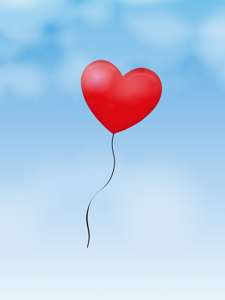 Heart Balloon In The Sky