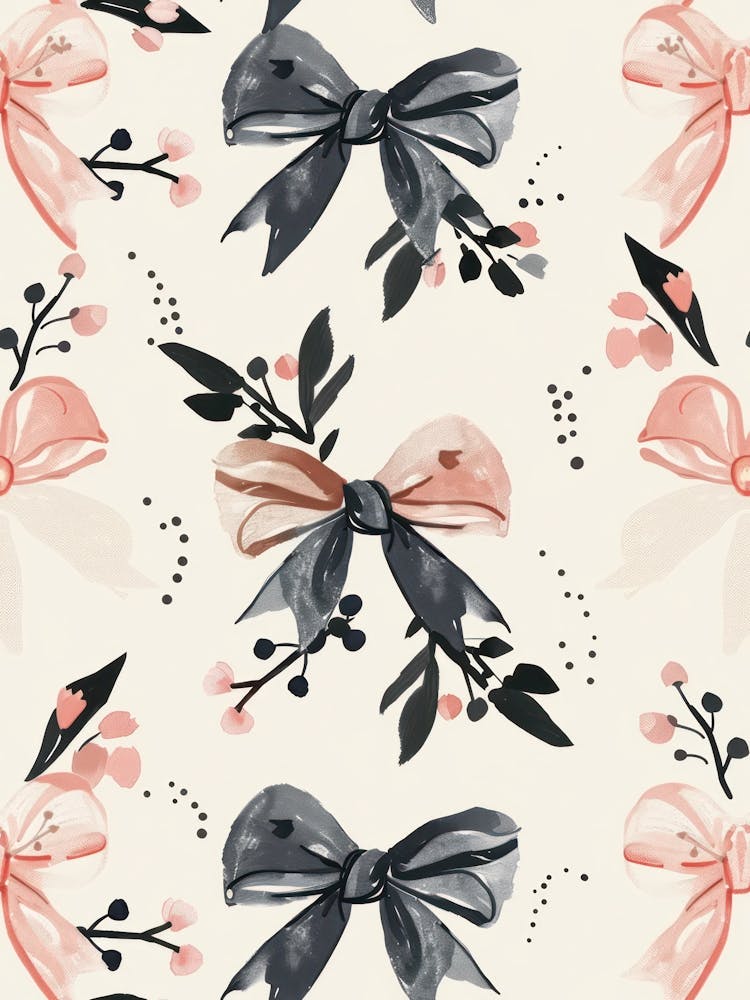 Pink And Black Bows 1 Pattern