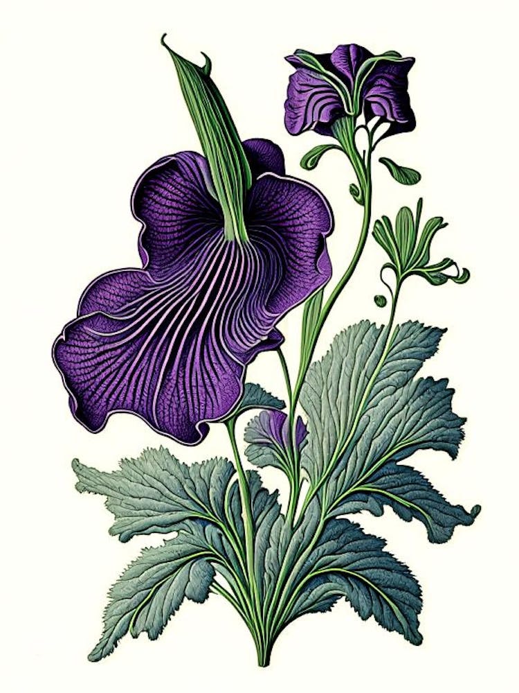 Violet Herb Vintage Botanical