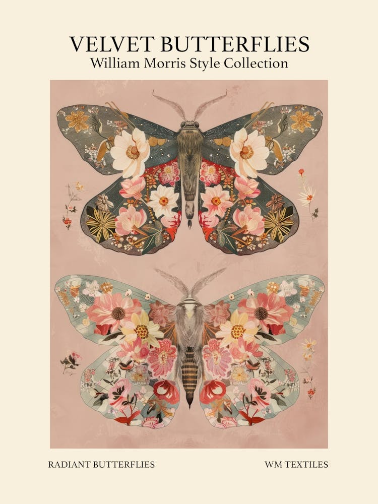 Velvet Butterflies Collection Radiant Butterflies William Morris Style 9