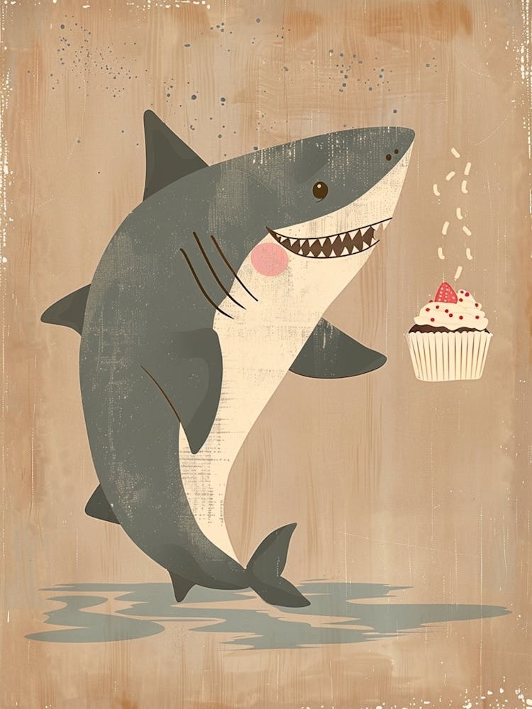 Shark & A Cupcake Muted Pastels 2