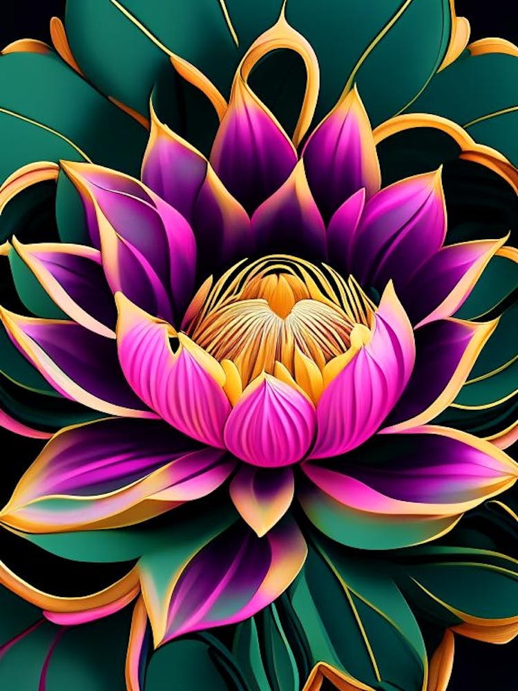 Lotus Flower Pattern Fauvism Matisse 3