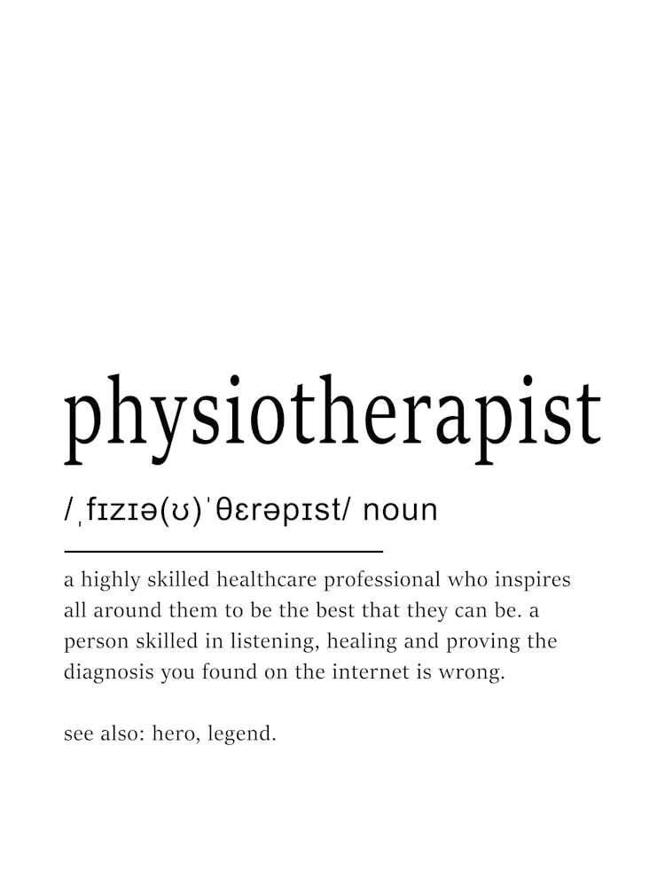 Physiotherapist Definition Poster - Dictionary