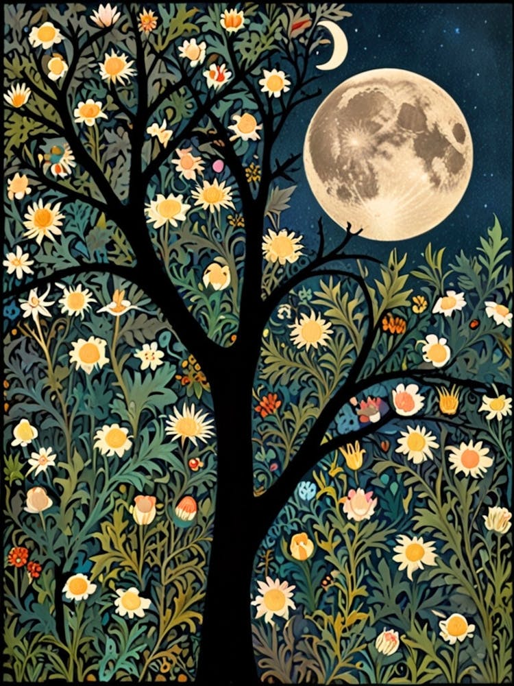 William Morris Moon And Daisies