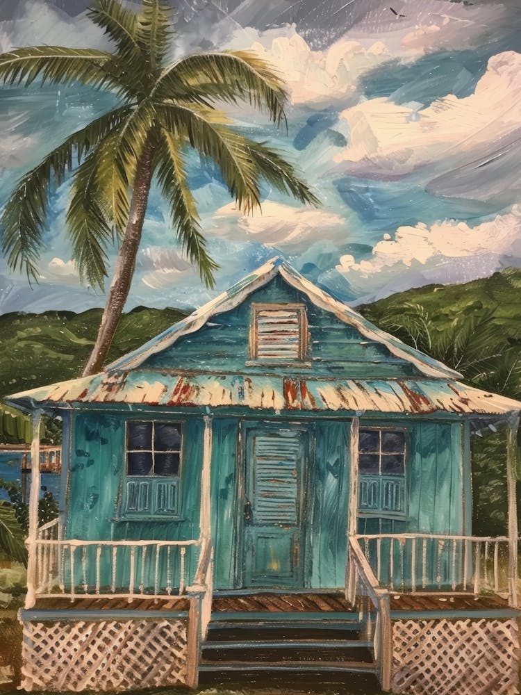 Blue House On The Beach 1