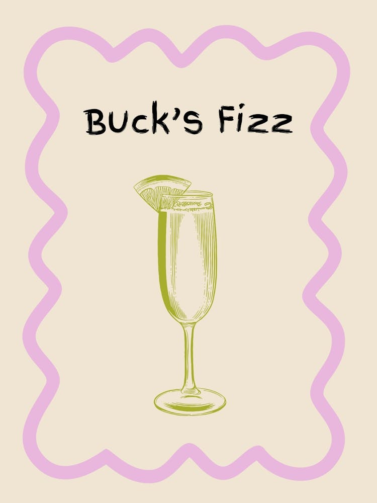 Bucks Fizz Doodle Poster Lilac & Green