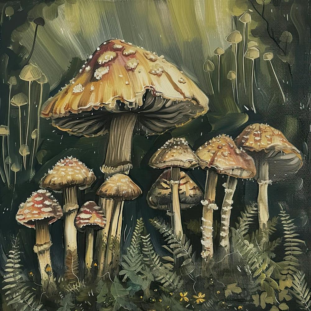 Mushrooms Fairycore Painting 1