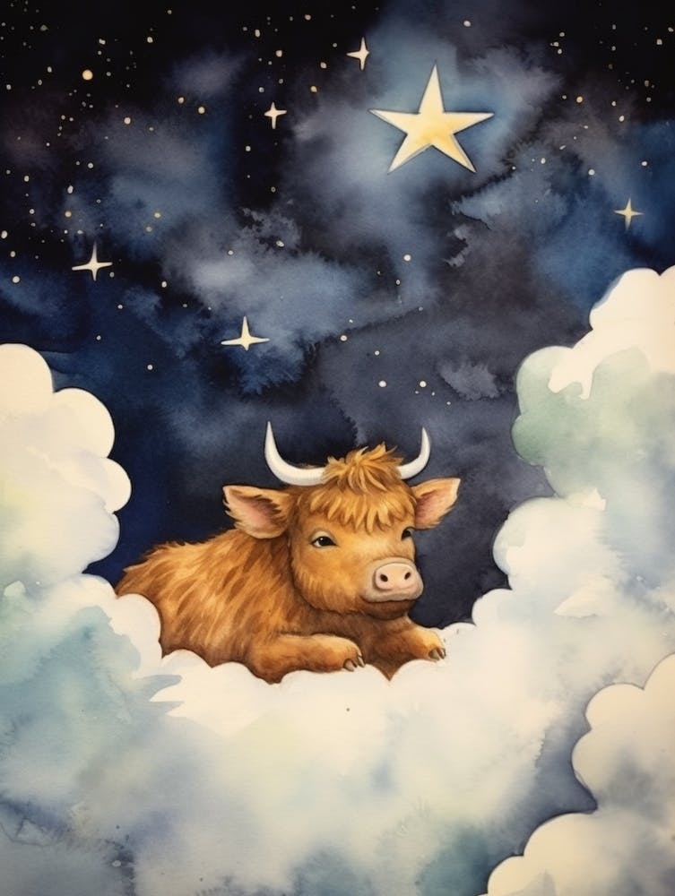 Baby Bison Sleeping In The Clouds