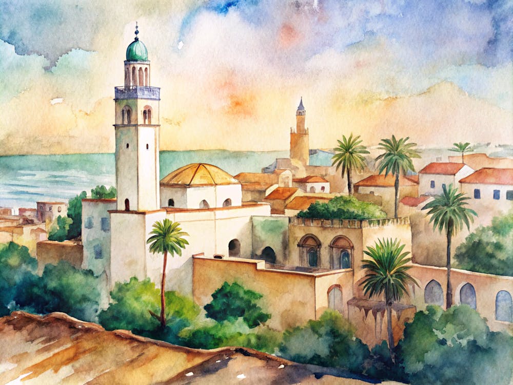 Morocco Watercolor Painting