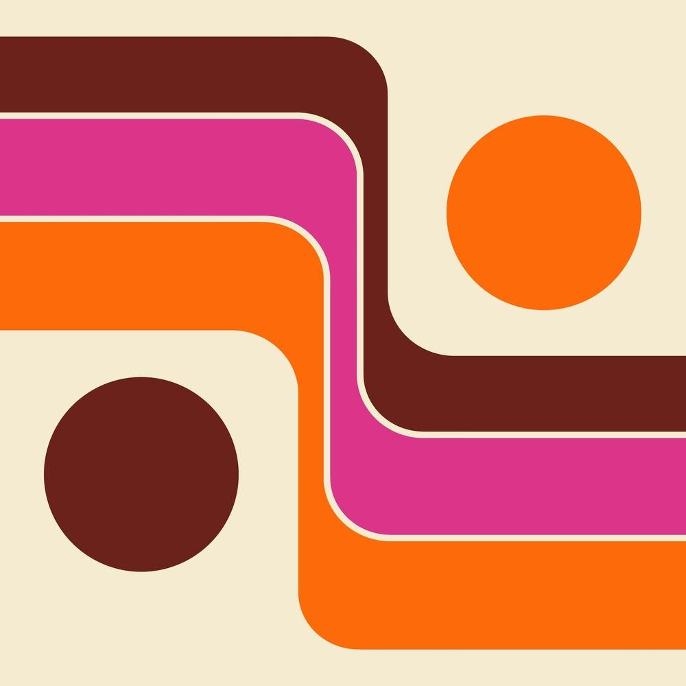 Retro 70s Style Geometric Abstract 2