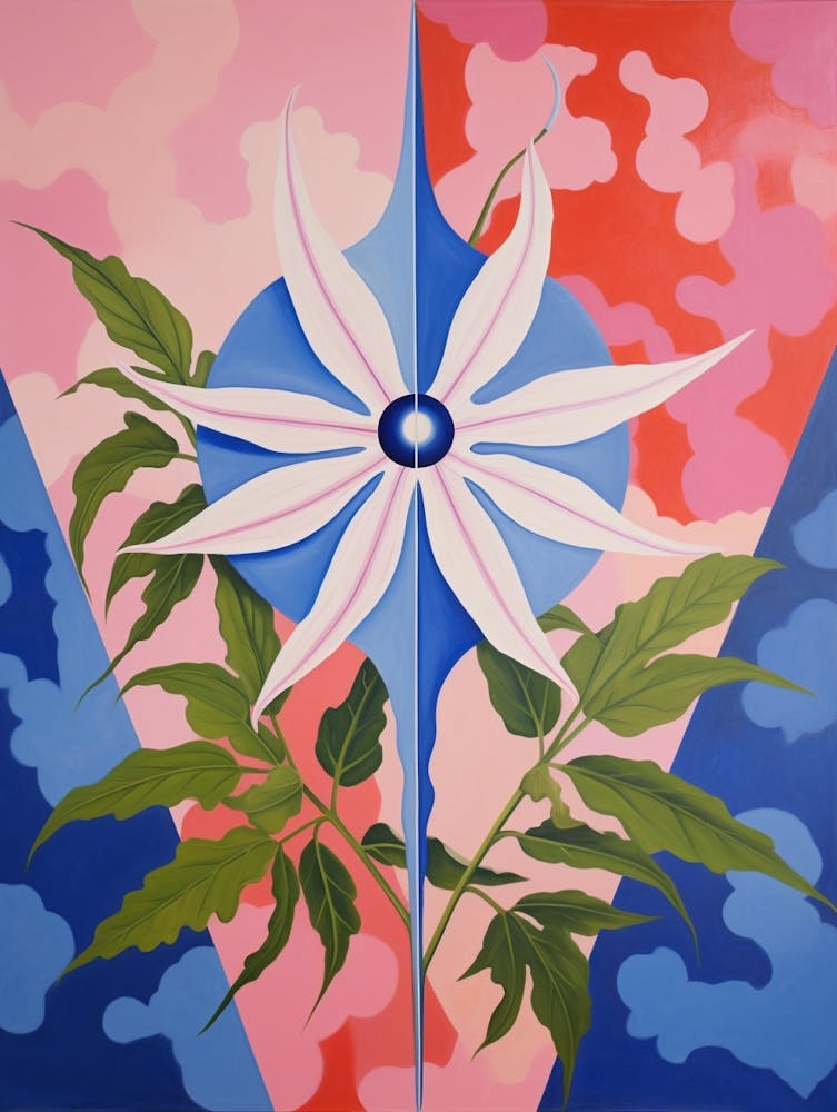 Lobelia 4 Hilma Af Klint Inspired Pastel Flower Painting