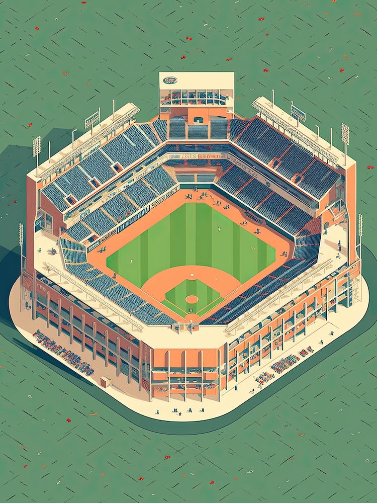 Wrigley Field Stadium Travel Illustration 2