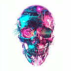 Neon Skull Canvas Art