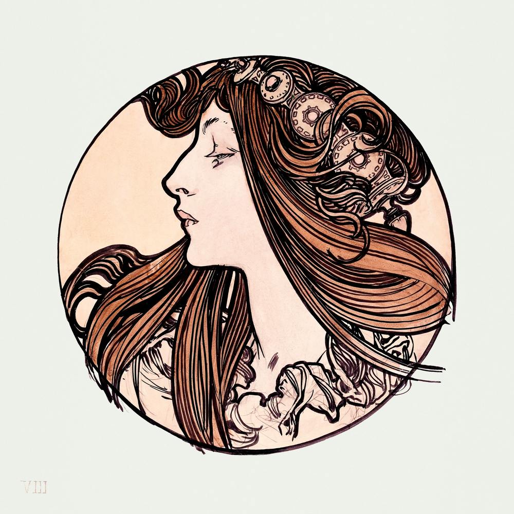 Stained Glass Window For The Facade Of The Fouquet Boutique, Alphonse Maria Mucha 1