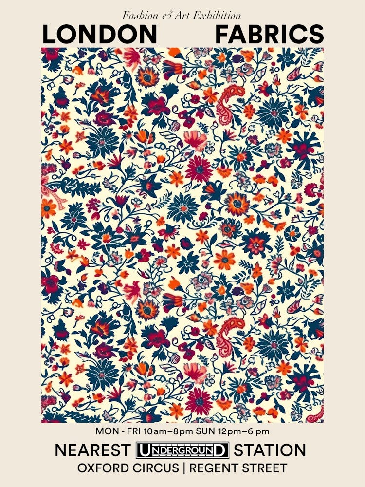 Poster Flower Parade London Fabrics Floral Pattern 1