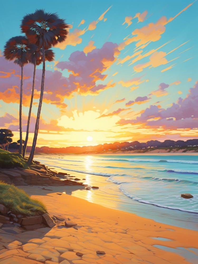 A Vibrant Painting Of Emu Point Beach Australia 1
