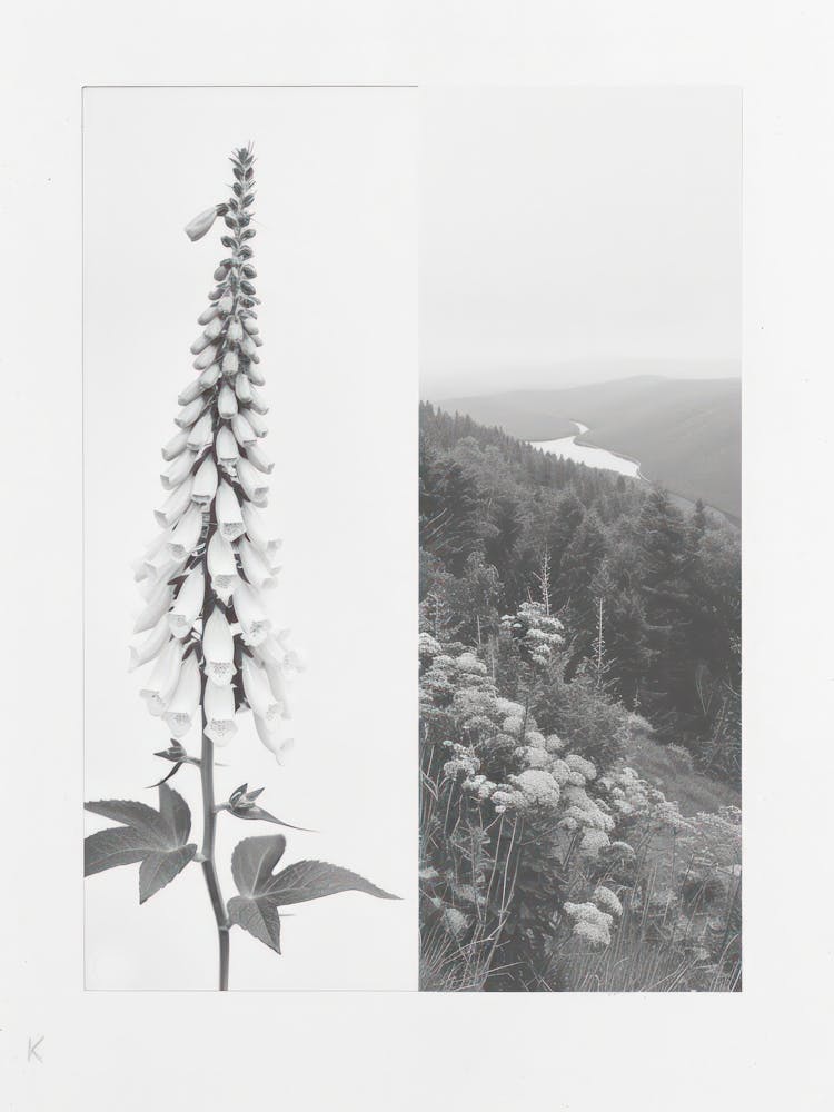 Foxglove Flower Photo Collage 4