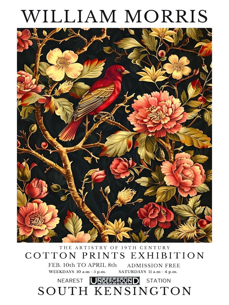 Exposition Impressions sur Coton William Morris 63
