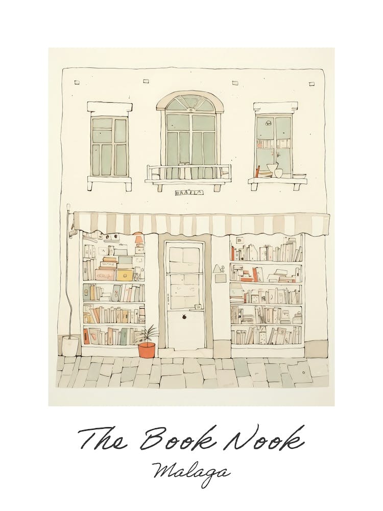 Malaga The Book Nook Pastel Colours 4 Poster