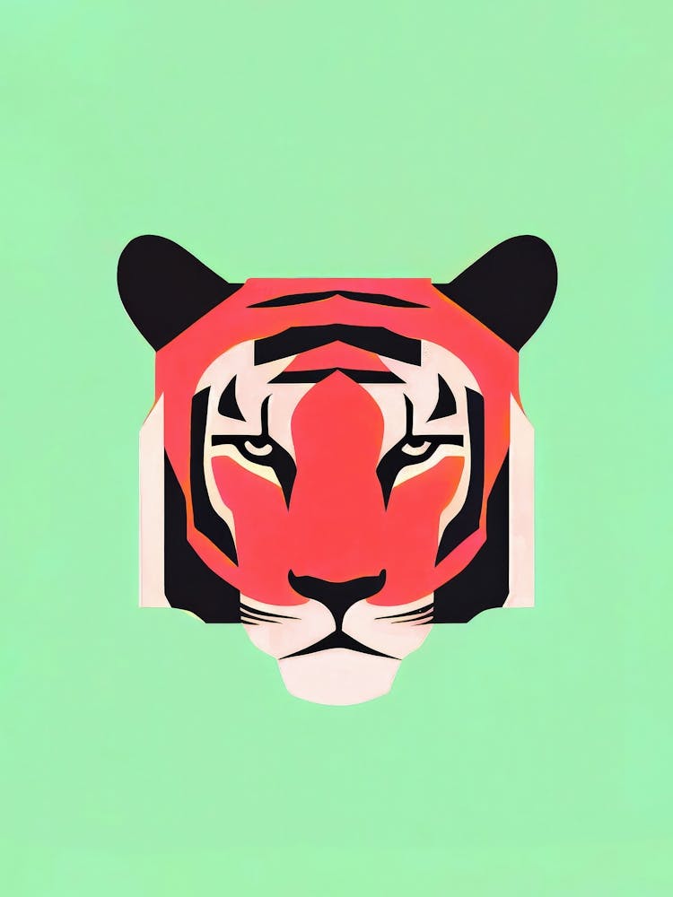 Striped Prowess Tiger Retro Poster