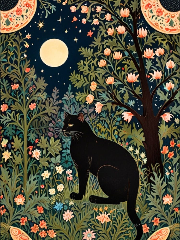 William Morris Black Cat In The Moonlight 6