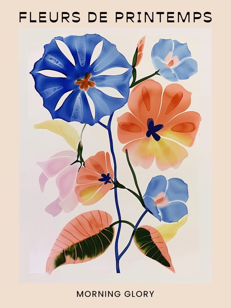 Spring Floral French Poster  Morning Glory 7