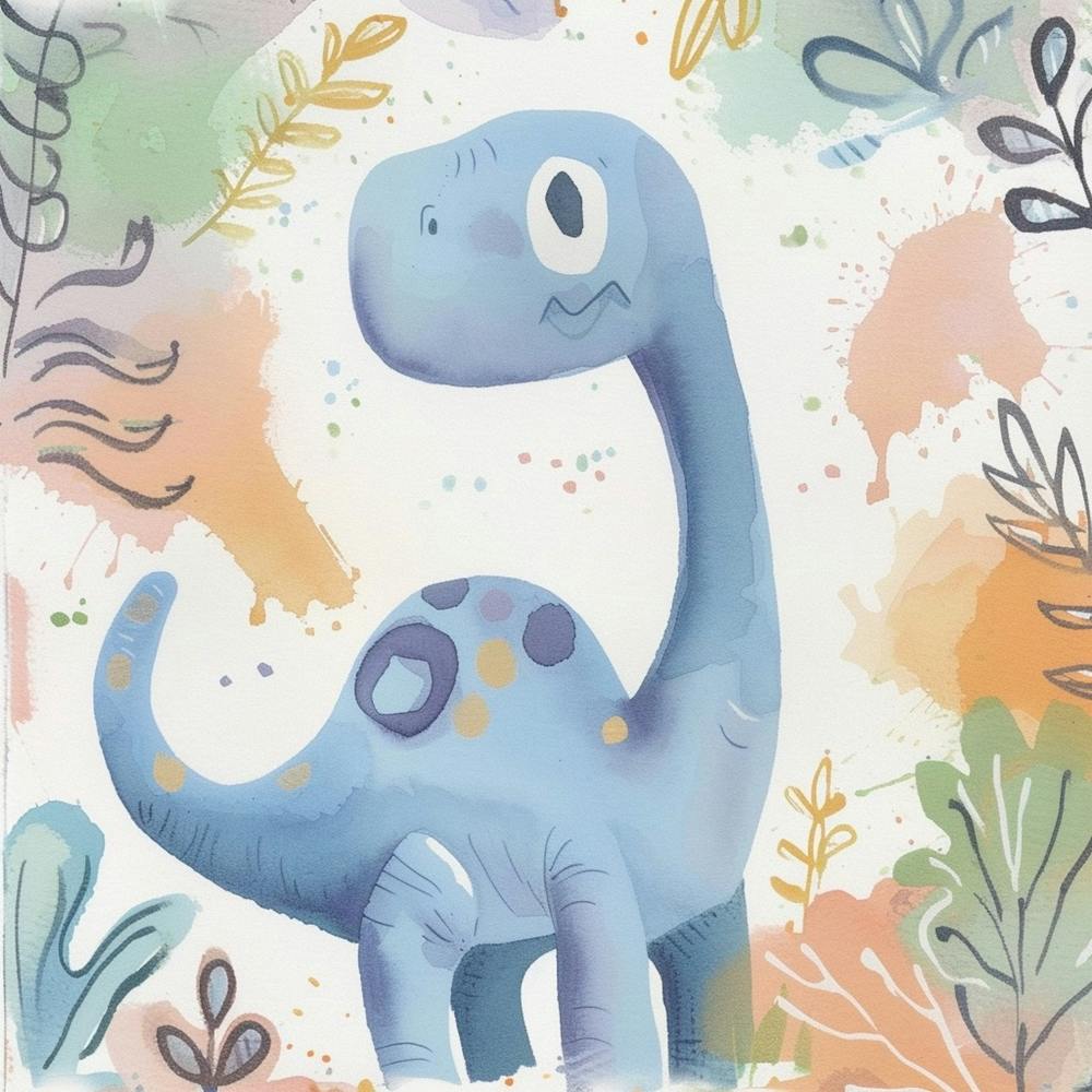 Cute Muted Apatosaurus Dinosaur   2