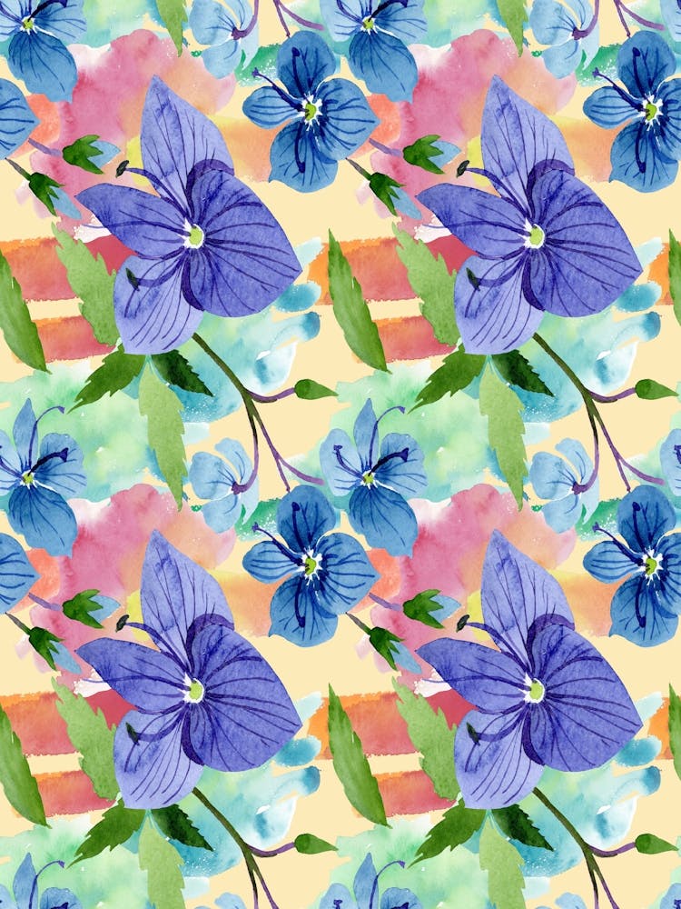 Watercolor Flowers - Veronica blue flower 1