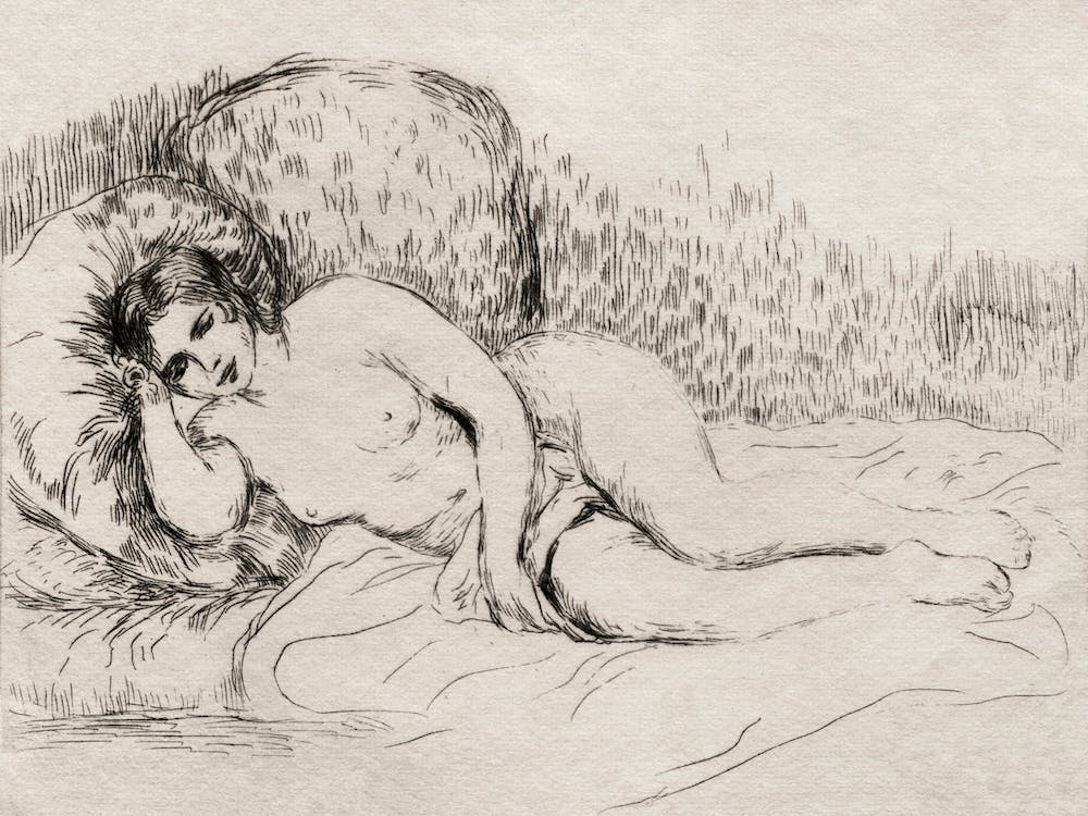 Vintage Erotic Nude Art Of A Naked Woman