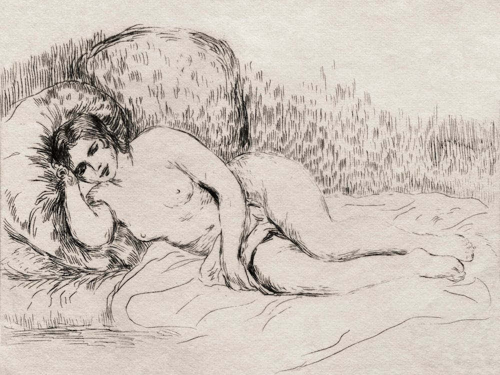 Vintage Erotic Nude Art Of A Naked Woman