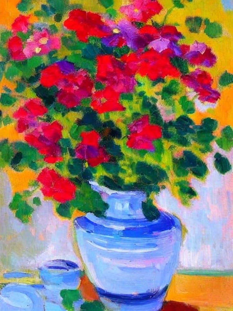 Geranium Floral Abstract Block Colour Flower