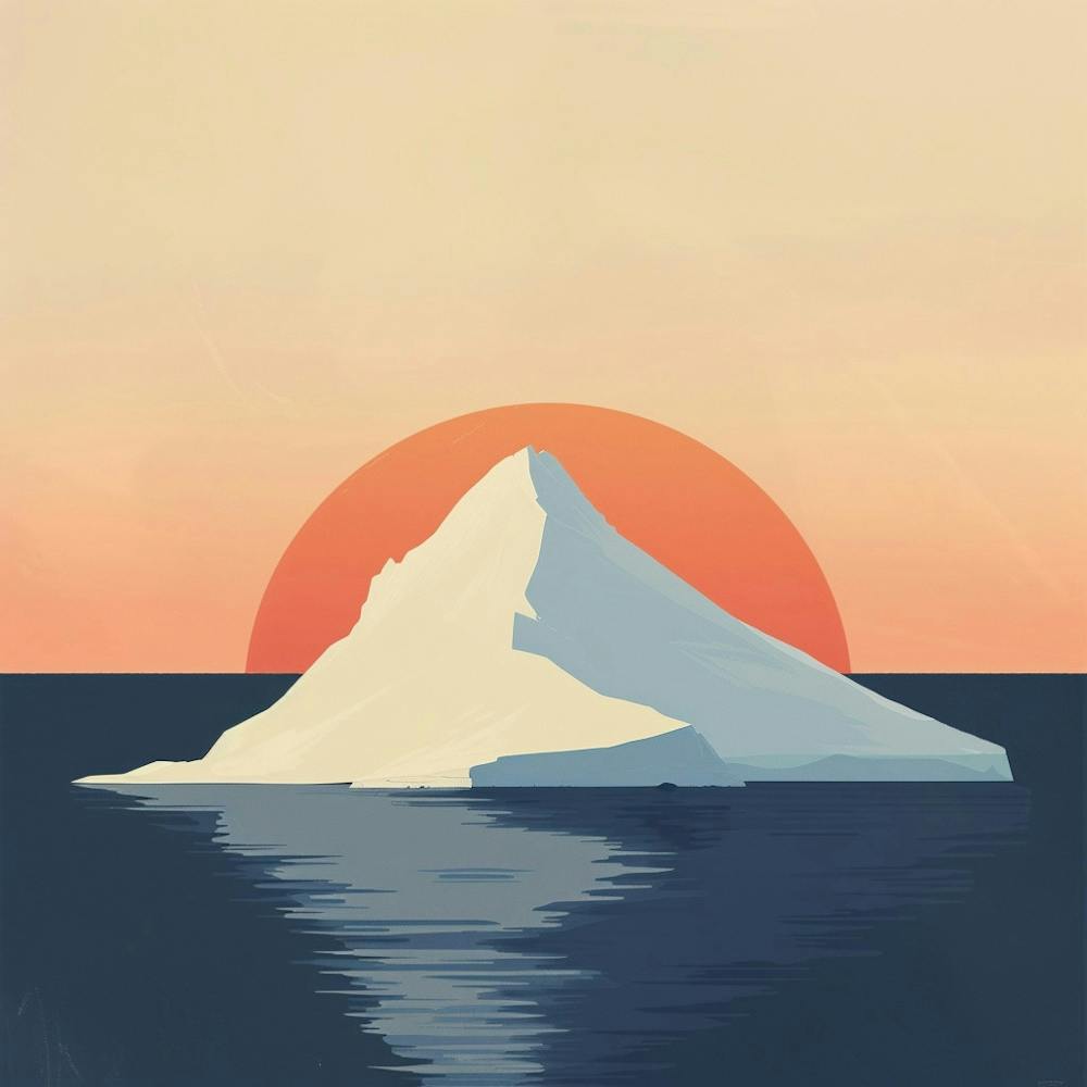 Iceberg At Sunset