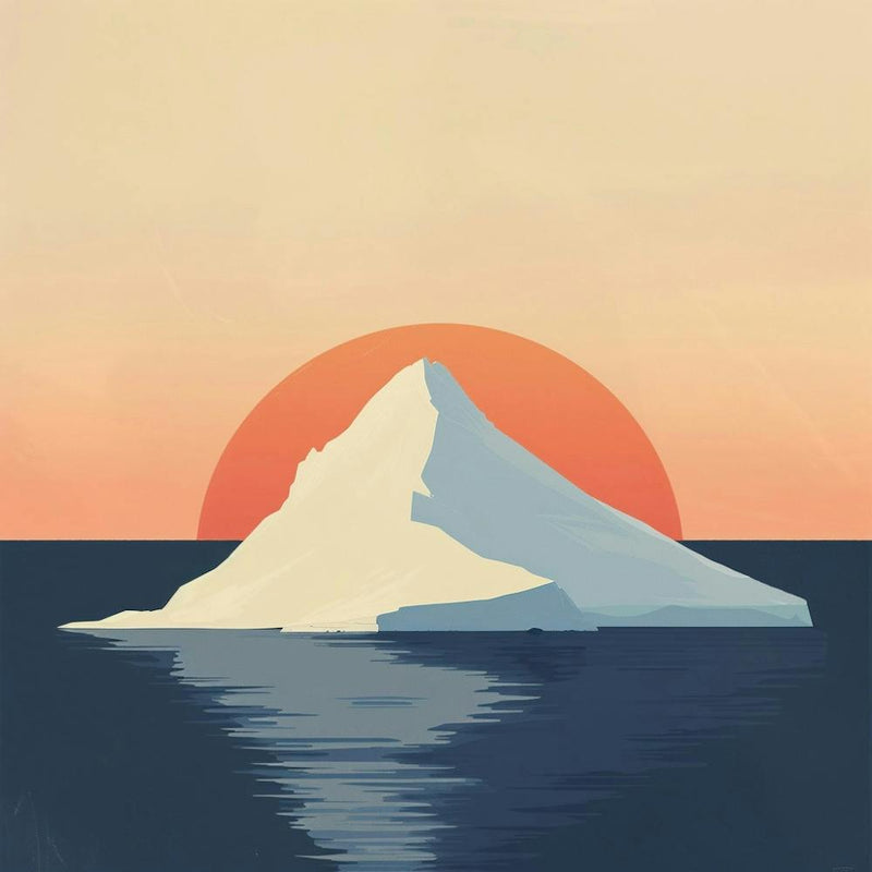Iceberg At Sunset