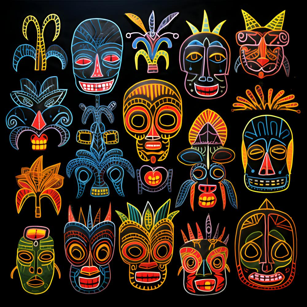 Set Of Colorful Masks