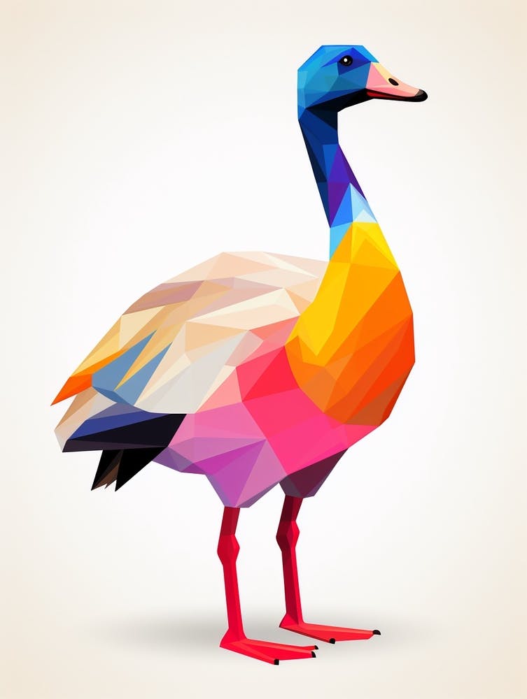Colourful Geometric Bird Goose 3