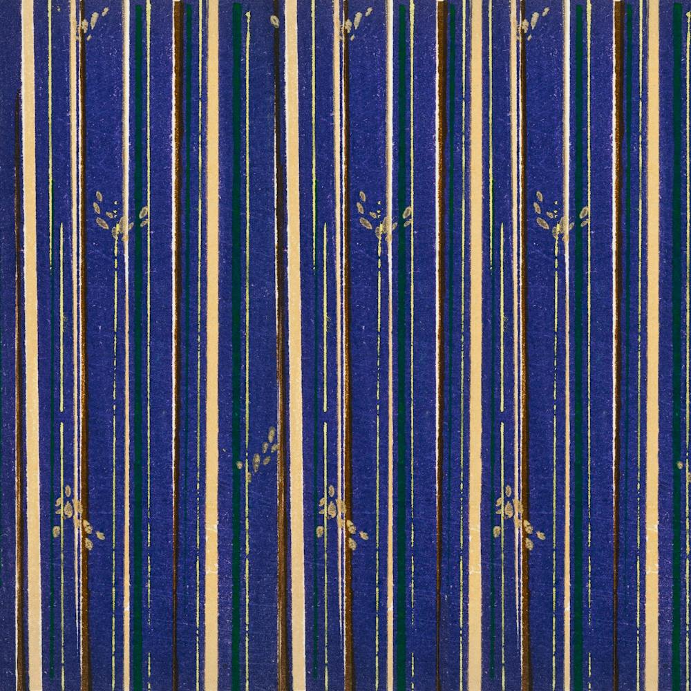 Vintage Ukiyo-e Woodblock Print Of Japanese Textile, Shima Shima, Furuya Korin (77)