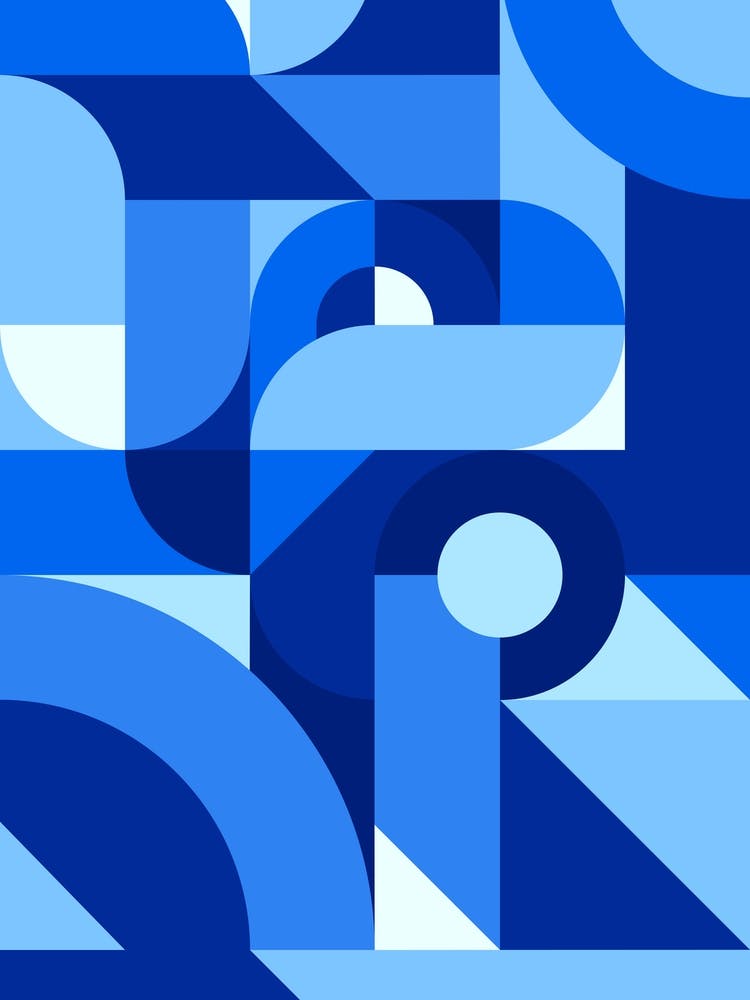 Blue Geometric Shapes