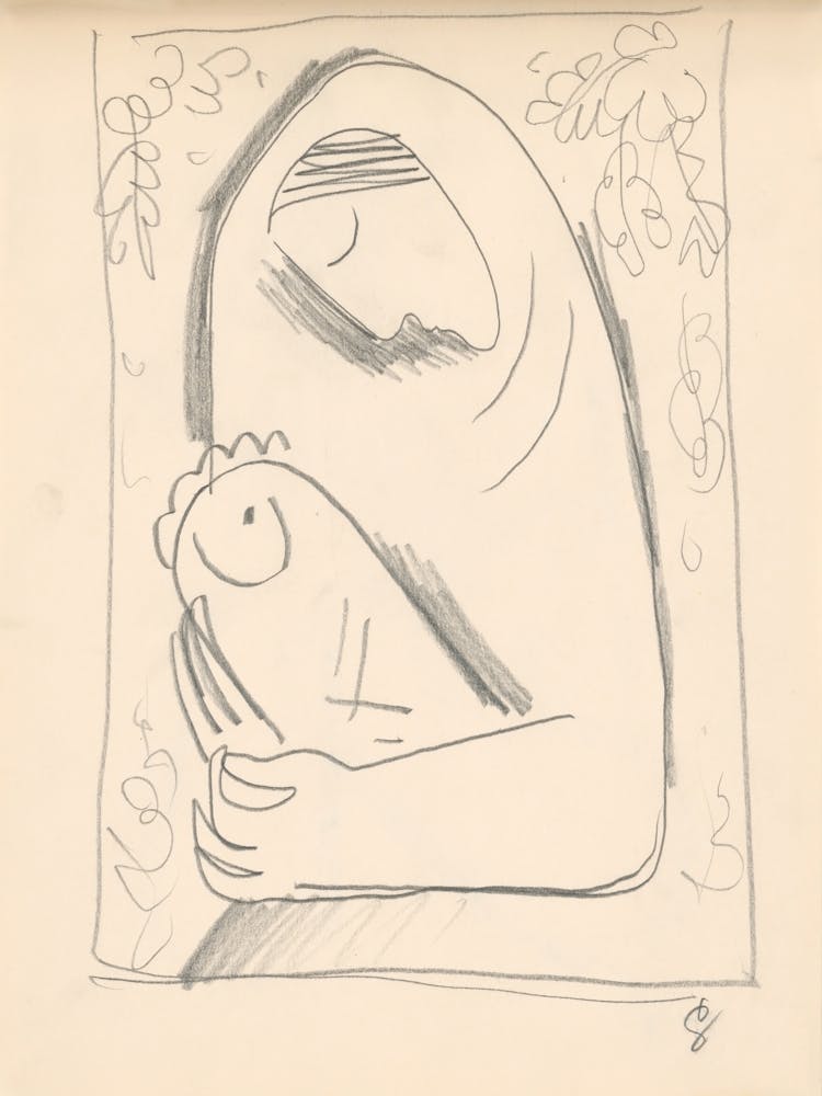 Sketch Of A Mother With A Child In A Blanket, Mikuláš Galanda
