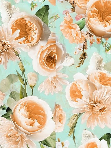 Peach Sepia Summer Roses