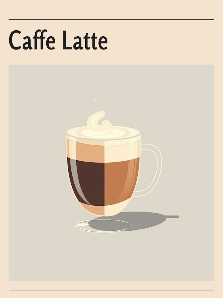 Caffe Latte 2 Midcentury Modern Poster