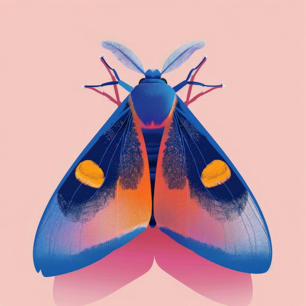 Moth On Pink