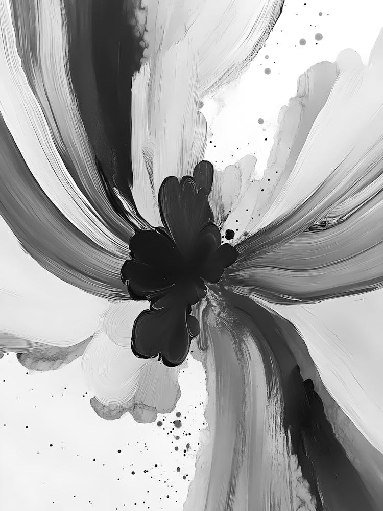 Abstract Black And White Painting 29